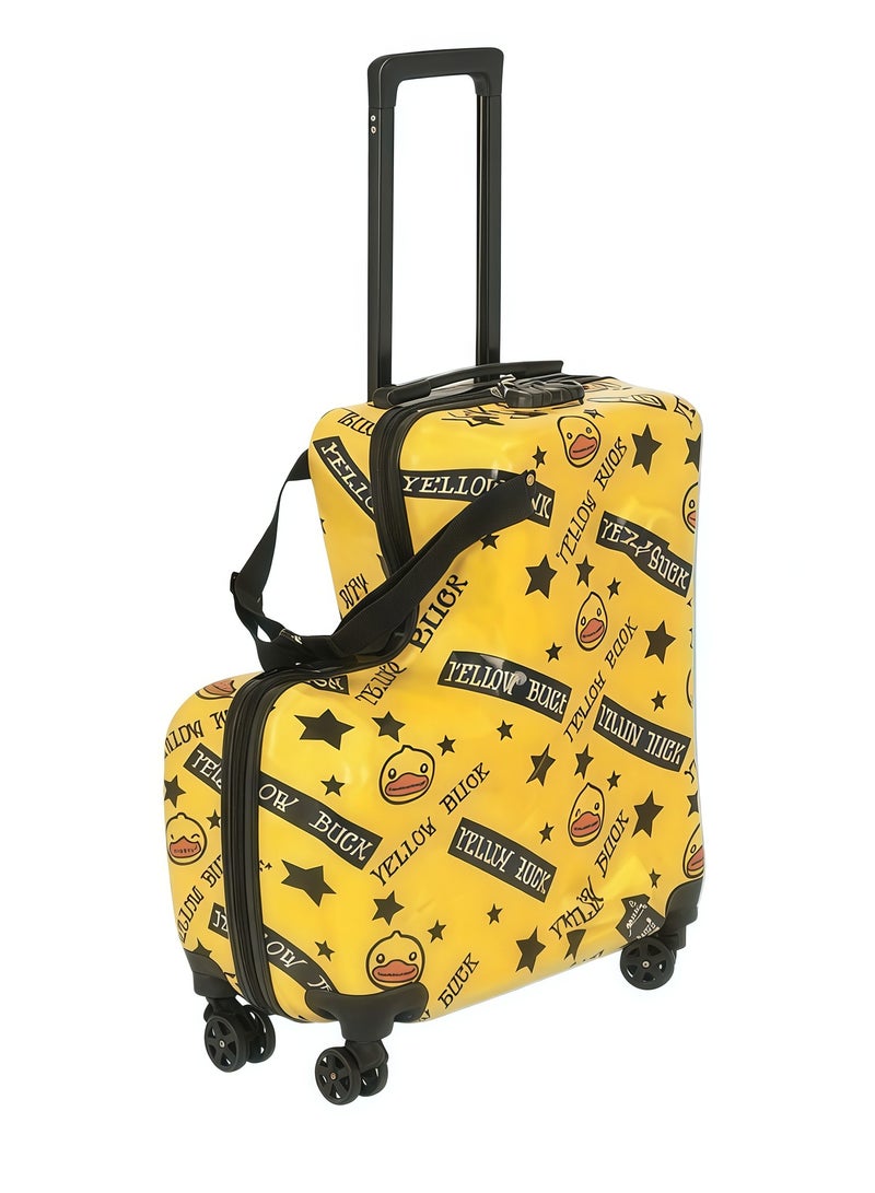 BLOOMING TIME Kids Ride-On Travel Suitcase with Wheels - Spinner Carry-On Trolley Case with Password Lock, Universal Wheels for Ages 1-6 - Image 2